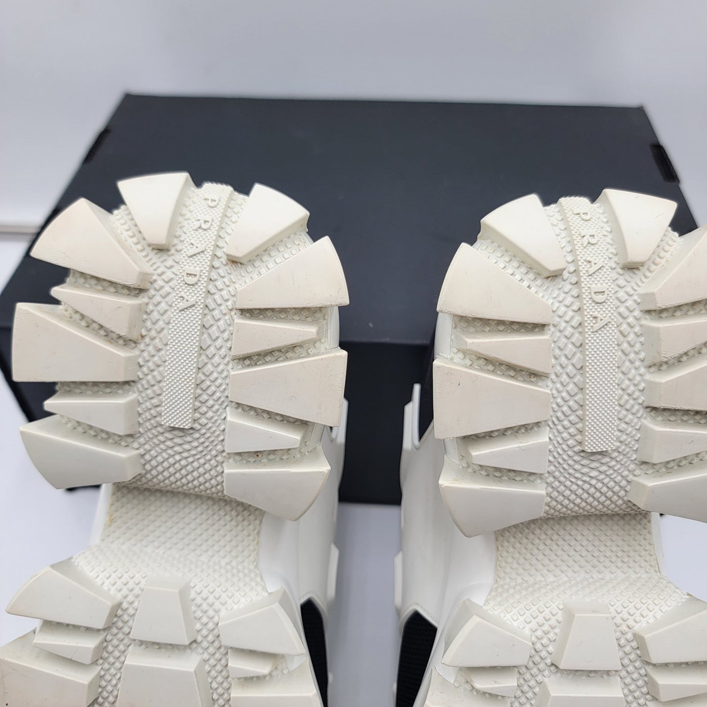 Prada Black White Cloudbust Thunder Logo Chunky Lugsole Sneaker IT 37