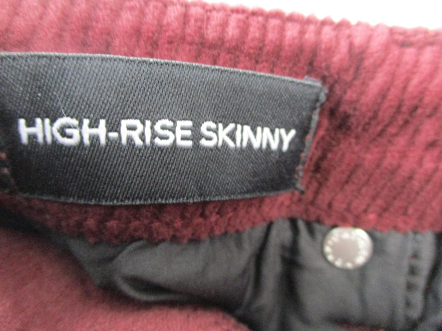 OAT New York HighRise Skinny Jeans Womens 26 Red Corduroy Stretch Fall 14436