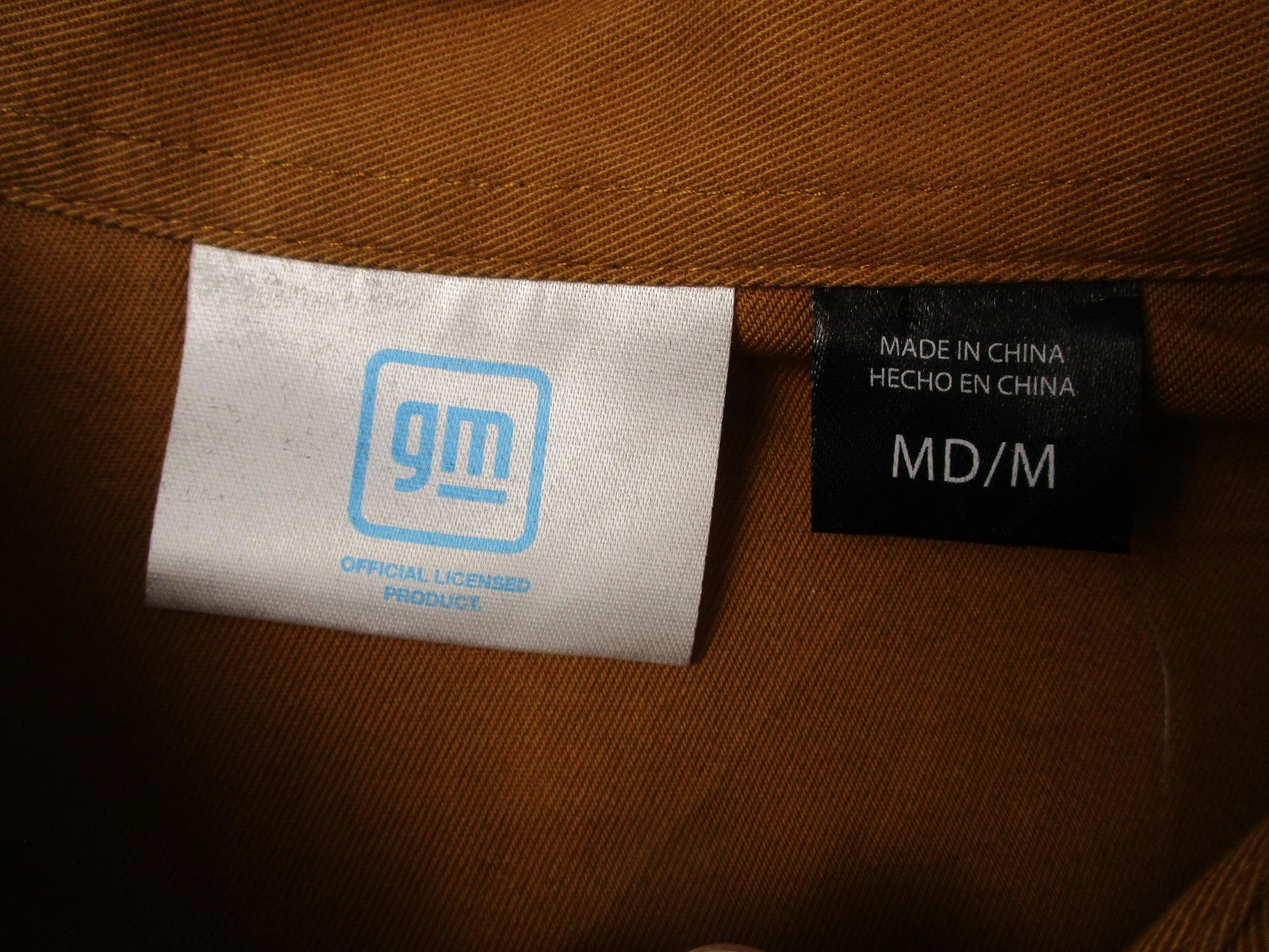 GM Chevy Camaro Shirt Mens Medium Brown Button Up Camaro Graphic Back Print 13292