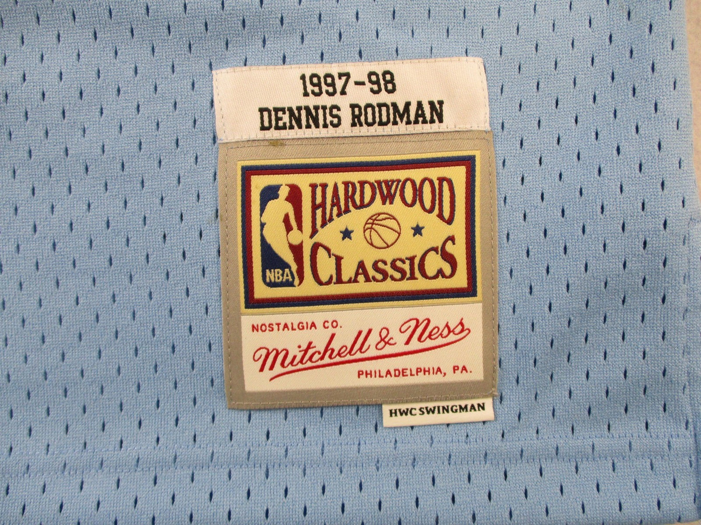 Chicago Bulls Basketball Jersey Mens Small Blue Dennis Rodman Mitchell Ness 14932