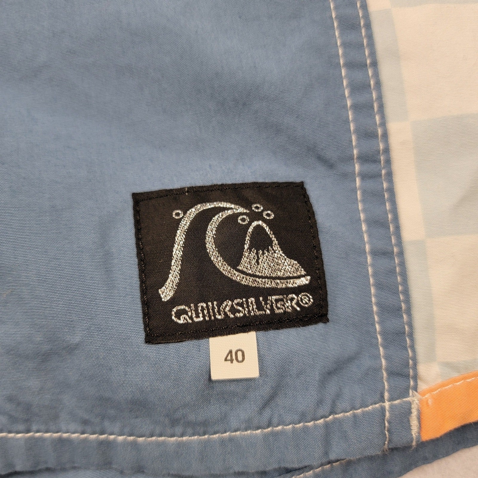 Quiksilver Organic Cotton Boardshorts Blue Orange Check Size 40 NWT Men Surf3