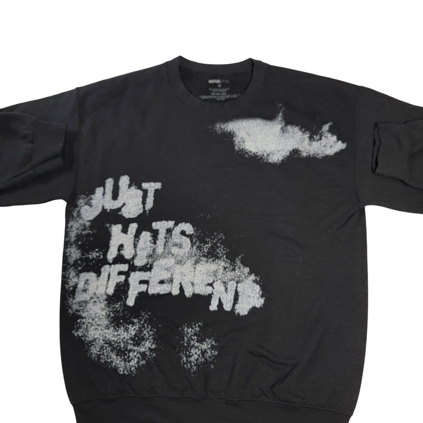 Mens 'Just Hits Different' Fashion Nova Black LongSleeved Sweatshirt (649) NWOT0