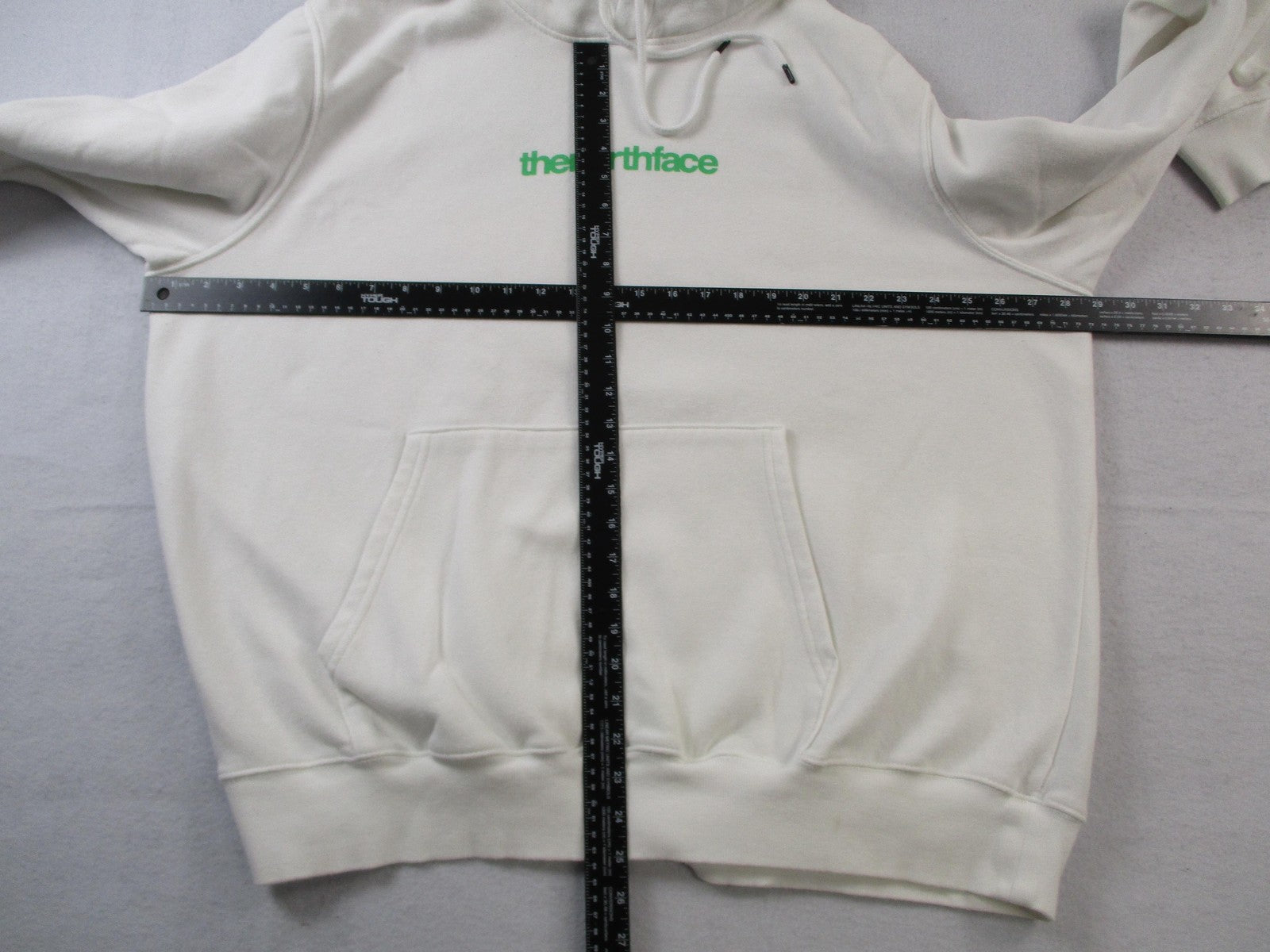 The North Face Hoodie Mens 2XL White Alpine Logo Graphic Pullover Fleece