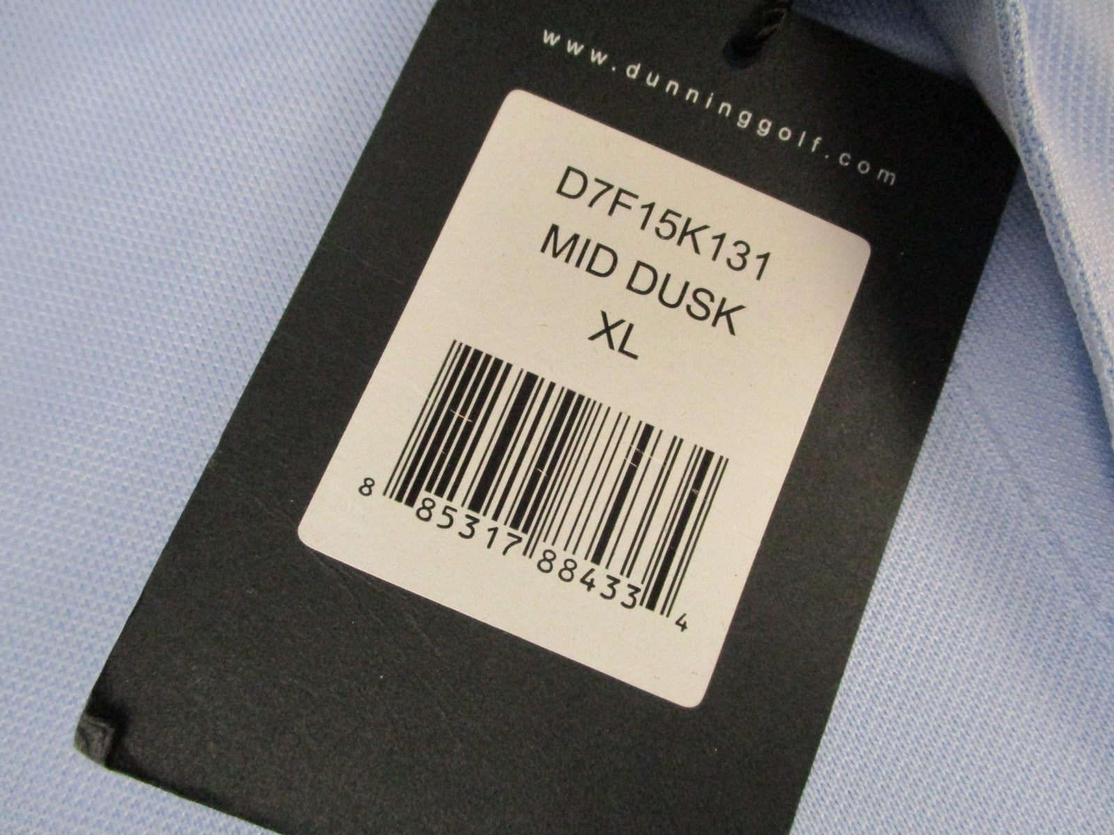 Dunning Golf Polo Shirt Mens XL Blue Coolmax Performance Sugar Foods New 13304
