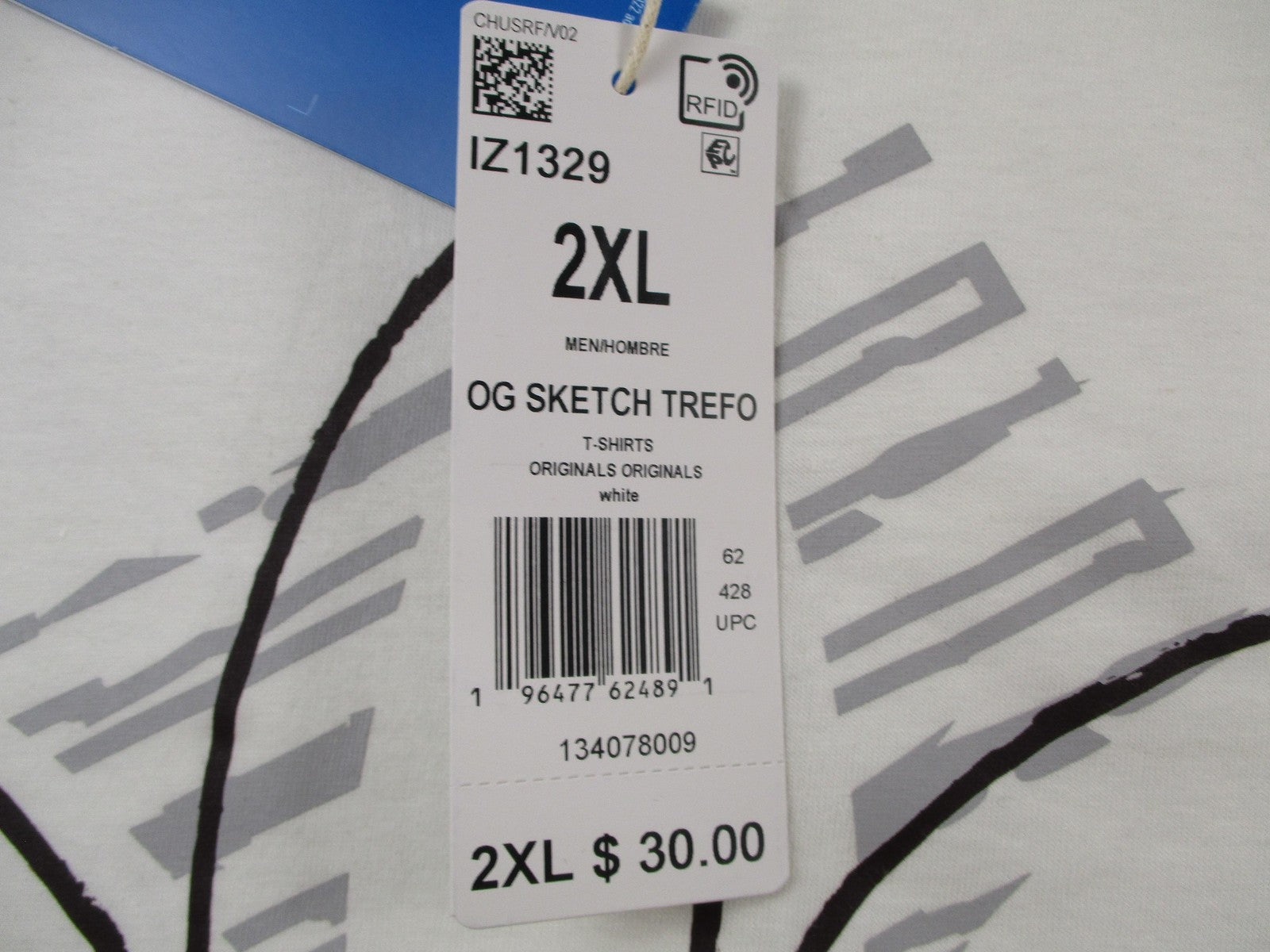Adidas Sketch Trefoil Shirt Mens 2XL White Originals Graphic Streetwear 1360624