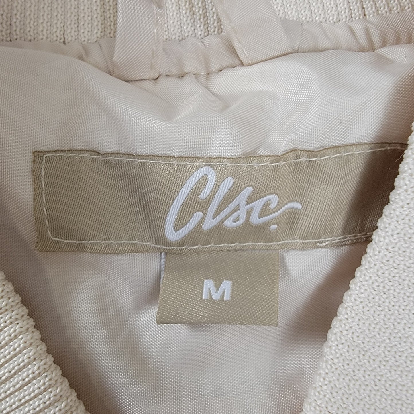 CLSC Varsity Script Jacket Cream Beige LA Logo Bomber Medium Streetwear