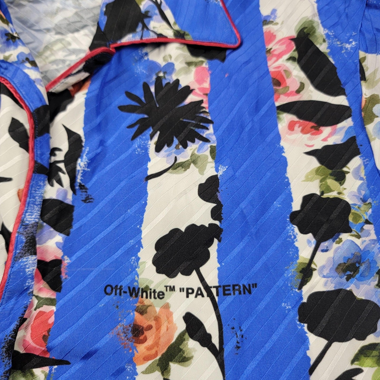 OffWhite Shirt Unisex 38 Floral Striped Made Italy Virgil Abloh Designer