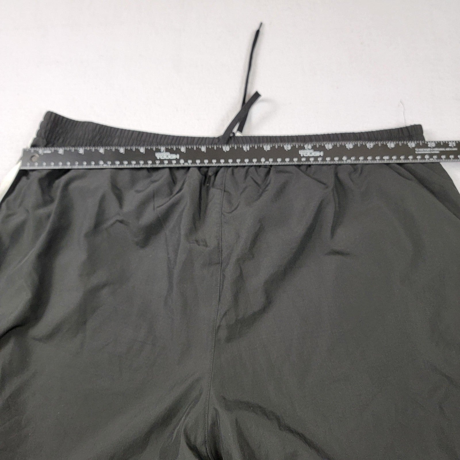 Adidas Track Pants Men 2XL Black White Mesh Lined Woven Athletic Drawstring 11755