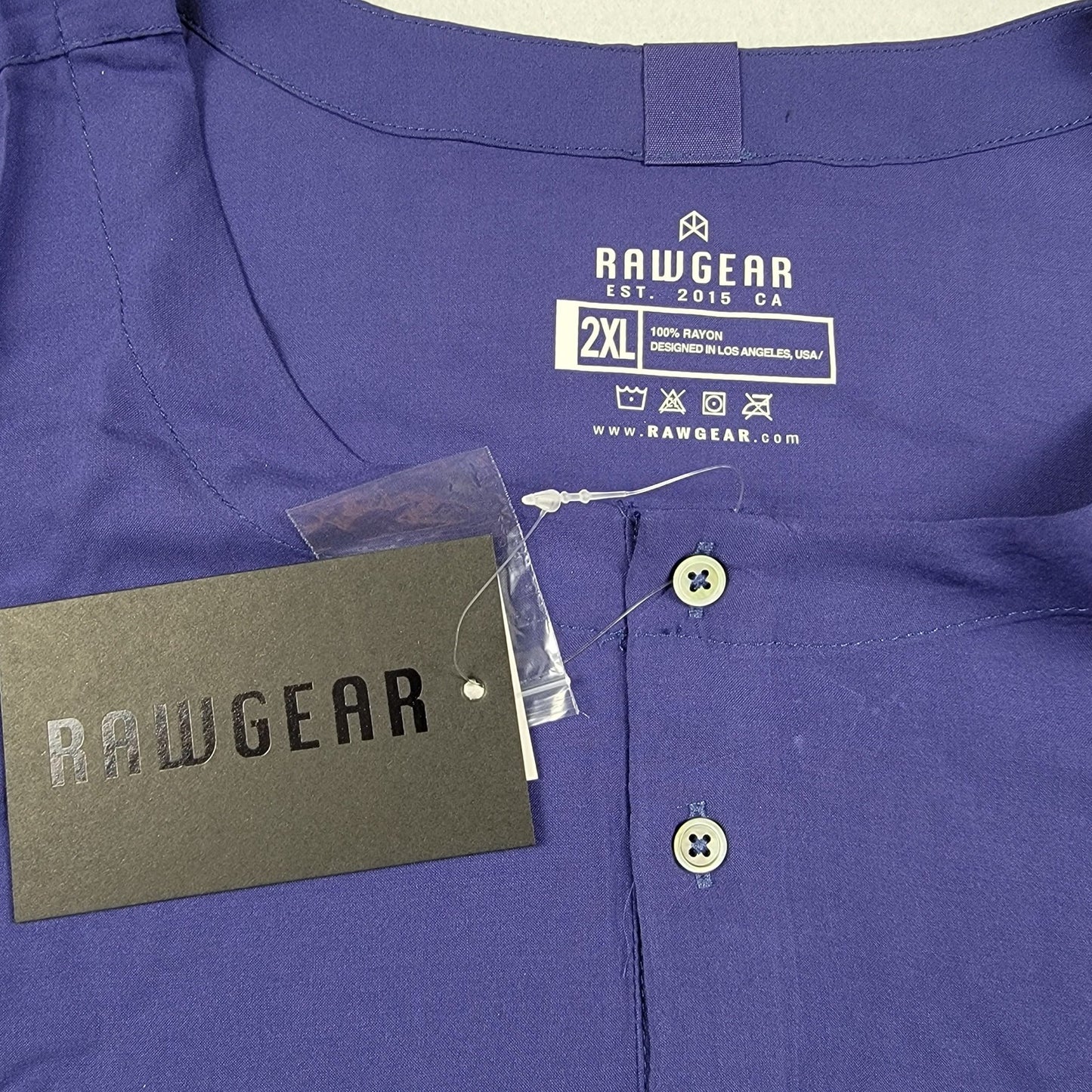 RawGear Sleep Raw Henley Navy 2XL Rayon Shirt NWT (Men’s Oversize)2
