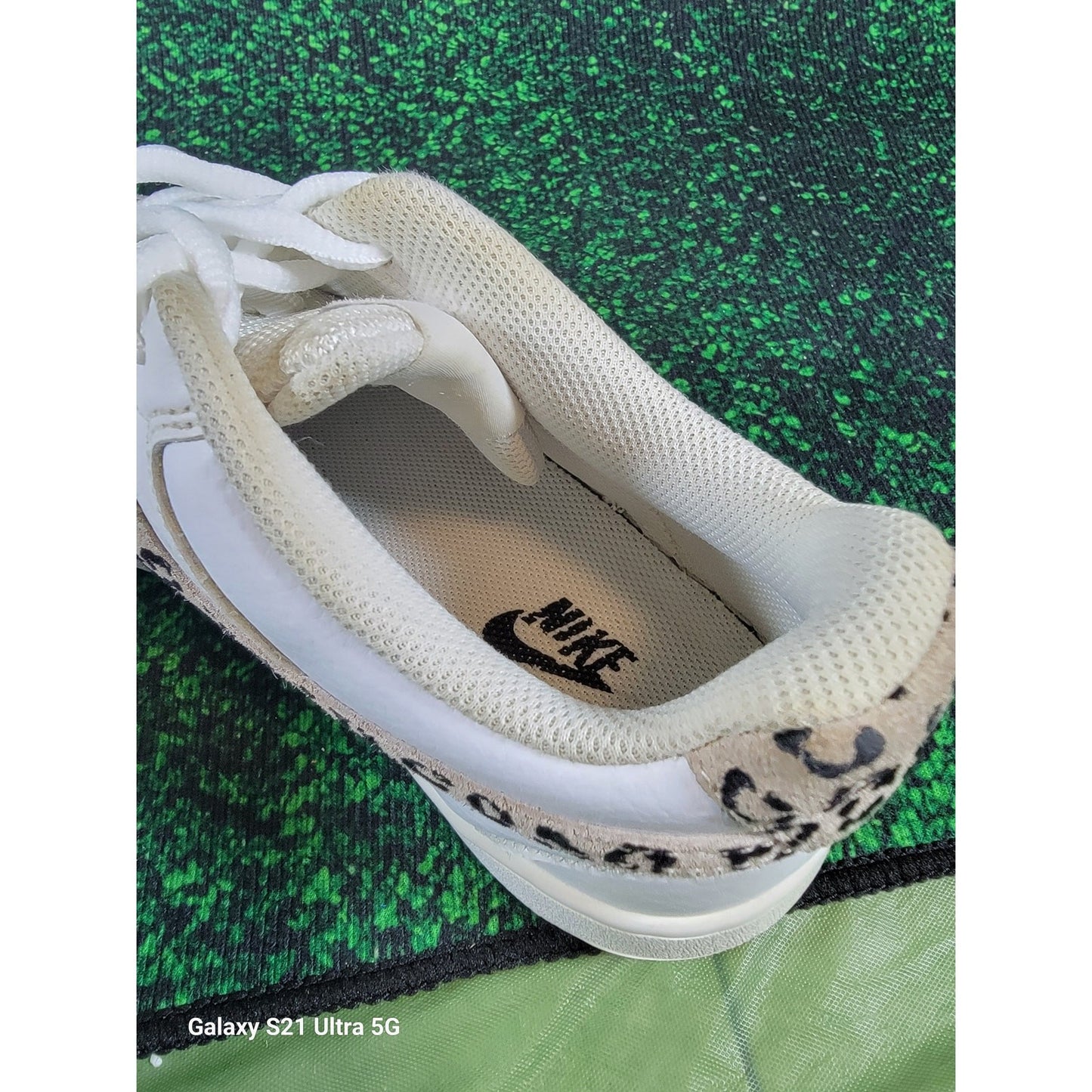 Nike Wmns Court Vision Low 'Leopard Swoosh  White' Sz 8.5 DD96651006