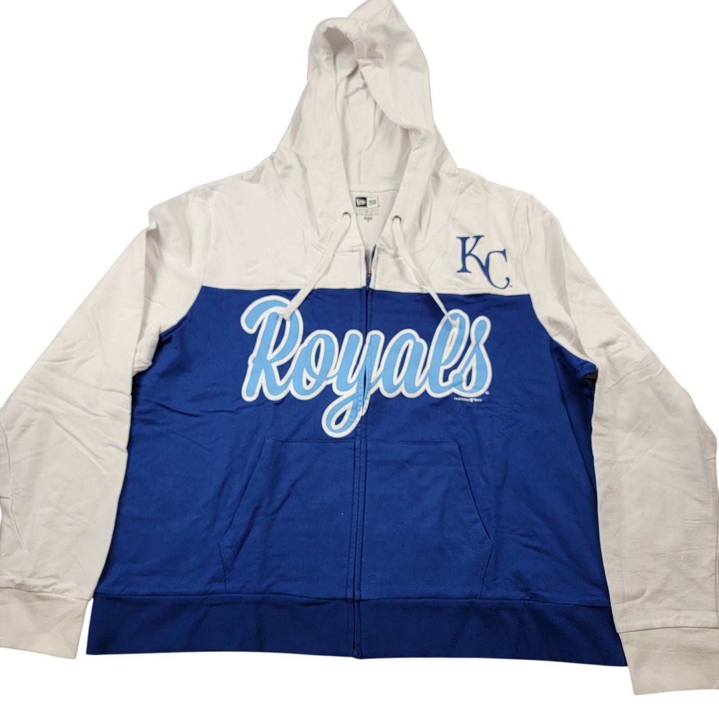 New Era Kansas City Royals MLB Hoodie 2X Blue White Full Zip Sweatshirt NWT 5170
