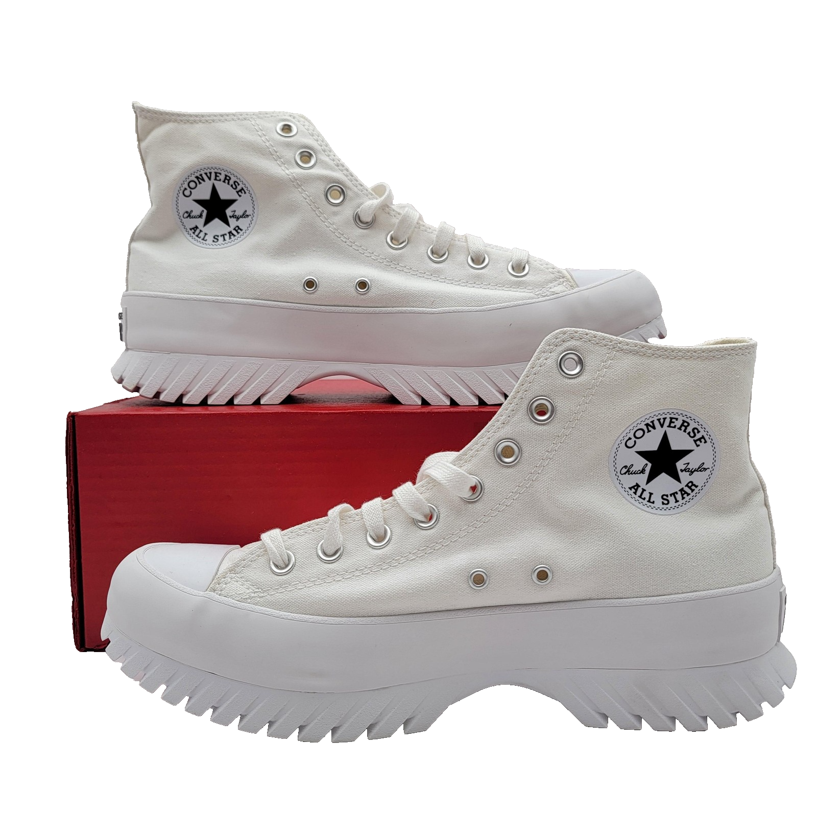 Converse CTAS Lugged 2.0 Hi Shoes Mens Size 10 White Egret Black Platform Chunky1