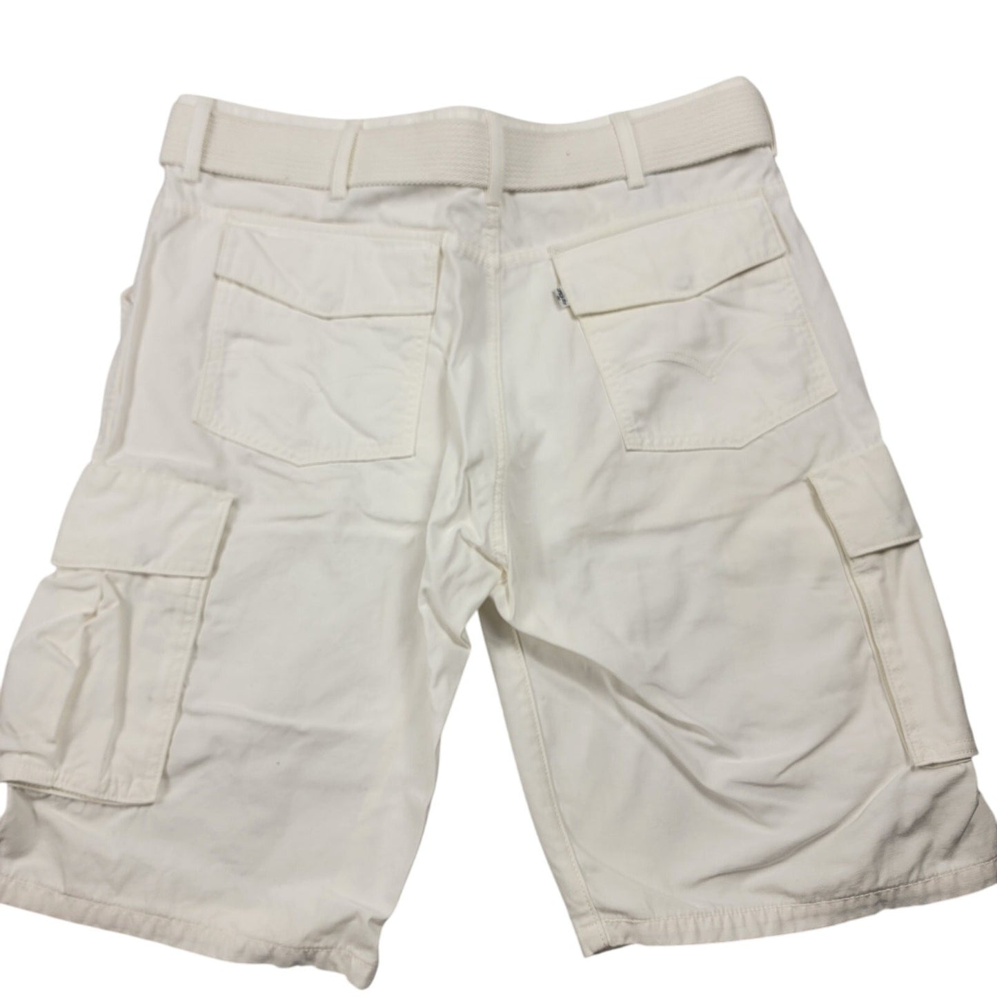 Levi’s Men’s 38 Cargo Shorts White Belted 100% Cotton Utility Pockets Casual1