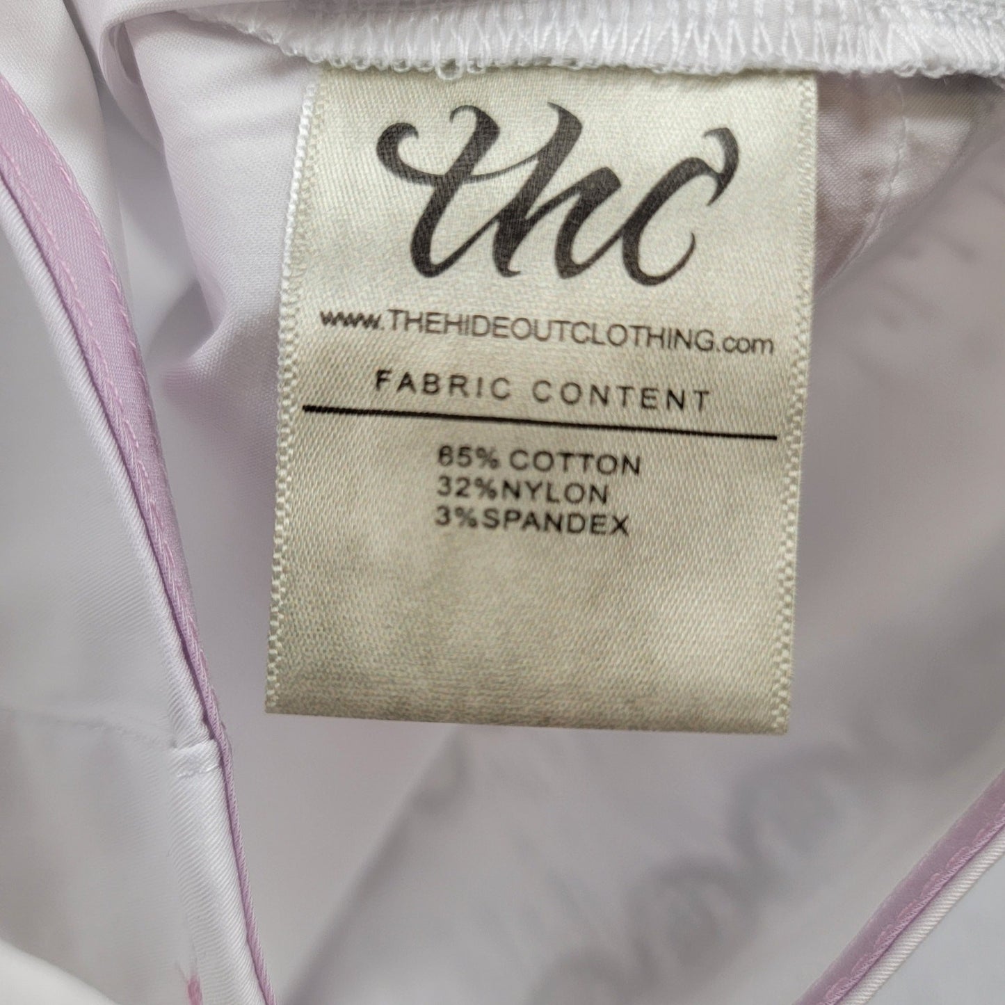 The Hideout Clothing Valensole Lavender SS Button Down Shirt White L NWT