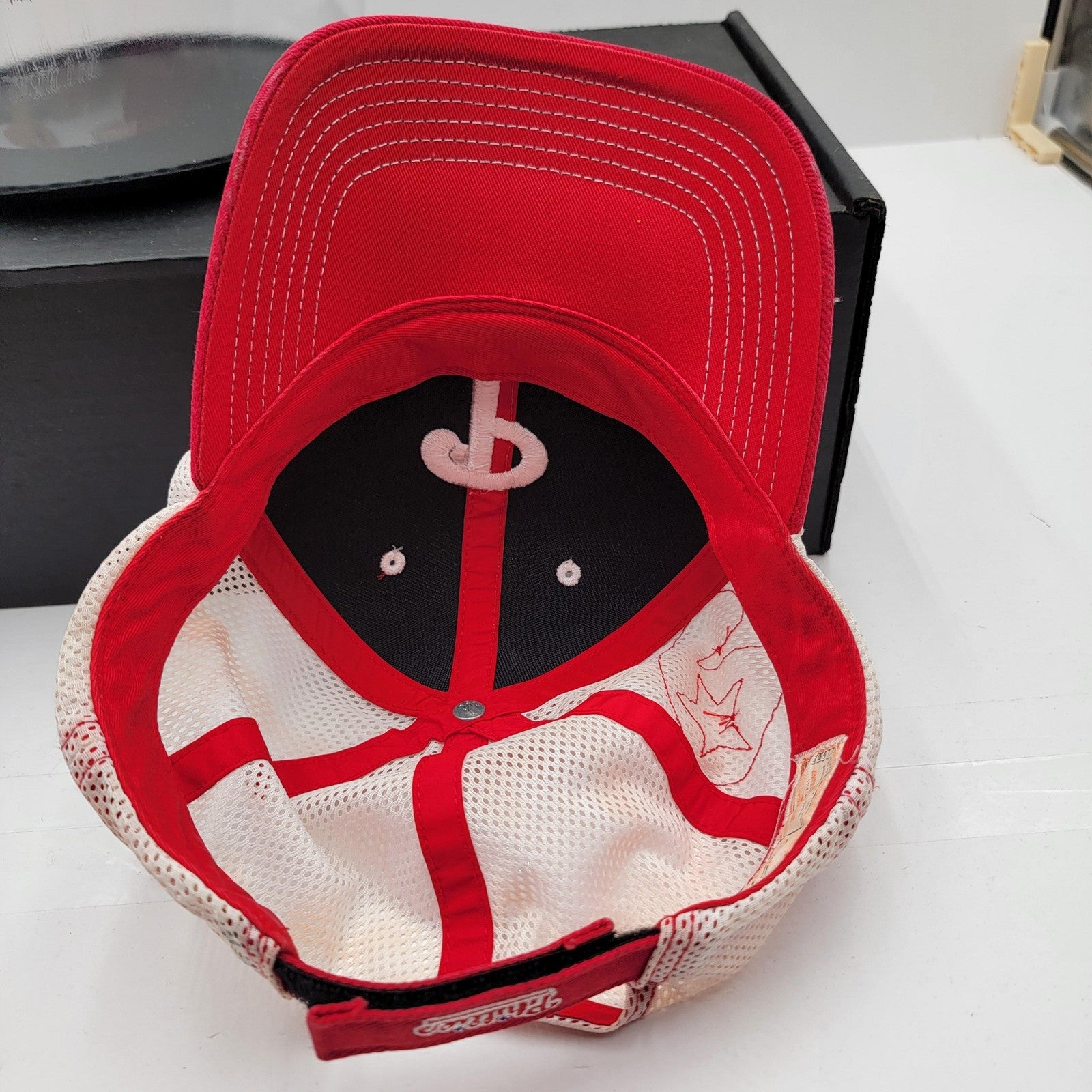 Vintage Philadelphia Phillies Hat Cap Strap Back MLB Baseball Trucker Mens 90s6