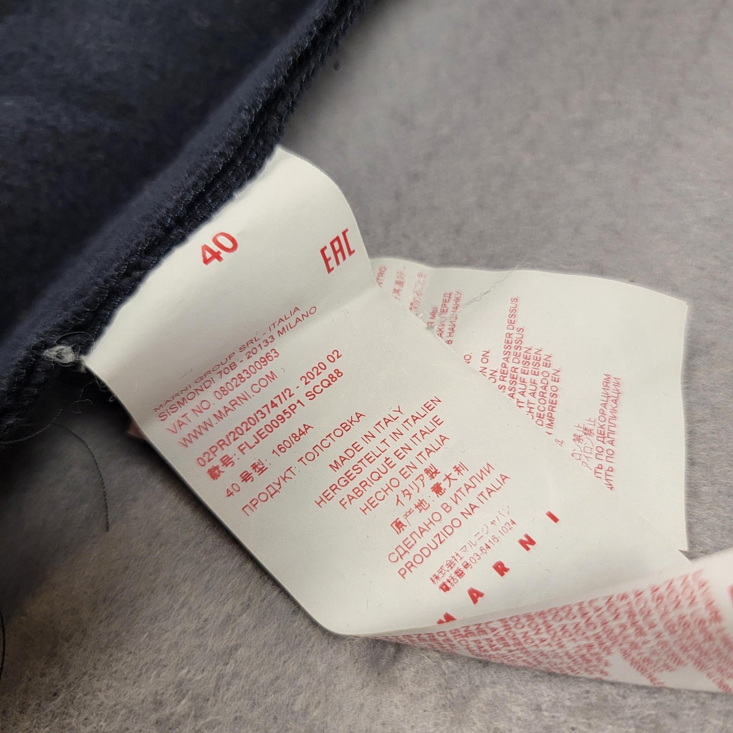 Marni Logo Overfit Hoodie Pullover Unisex Size 40 Long Sleeve Sweatshirt