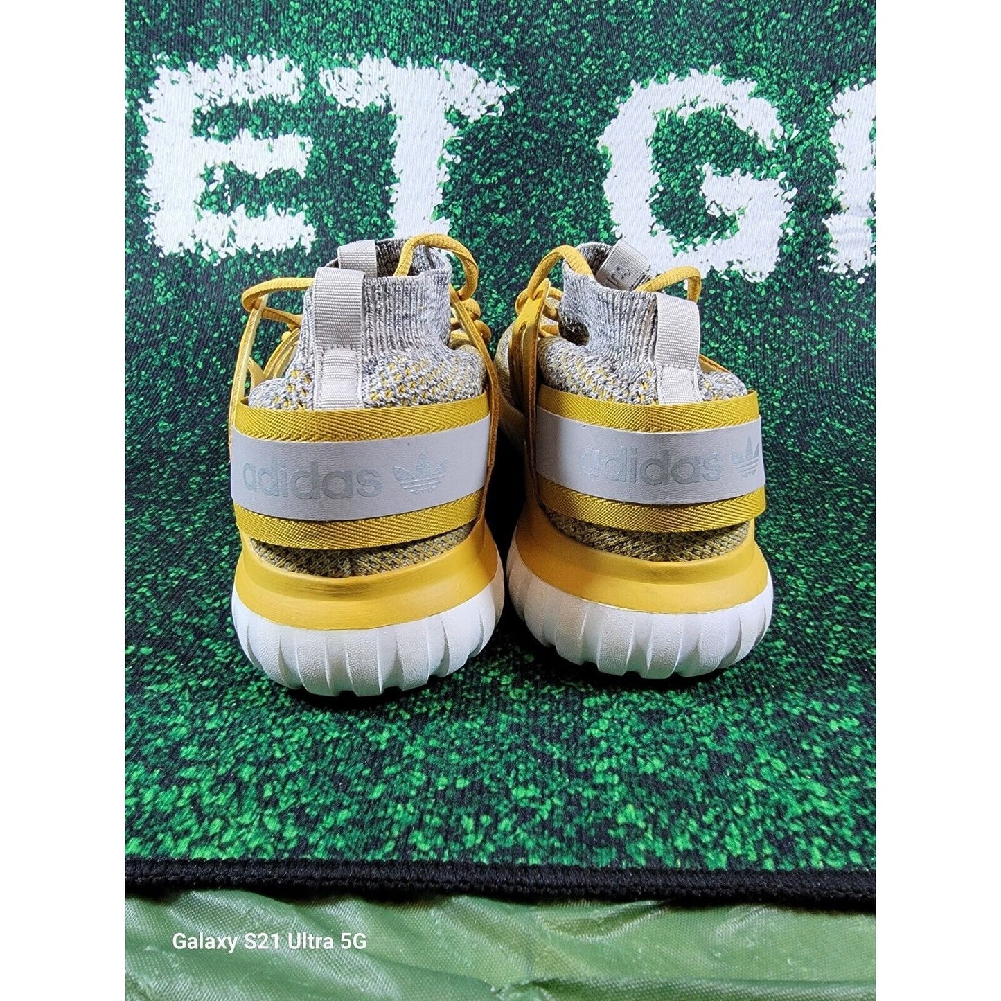 Adidas Mens Tubular Nova BB8407 'Yellow White' Lace Up Sneaker Shoes Sz 12