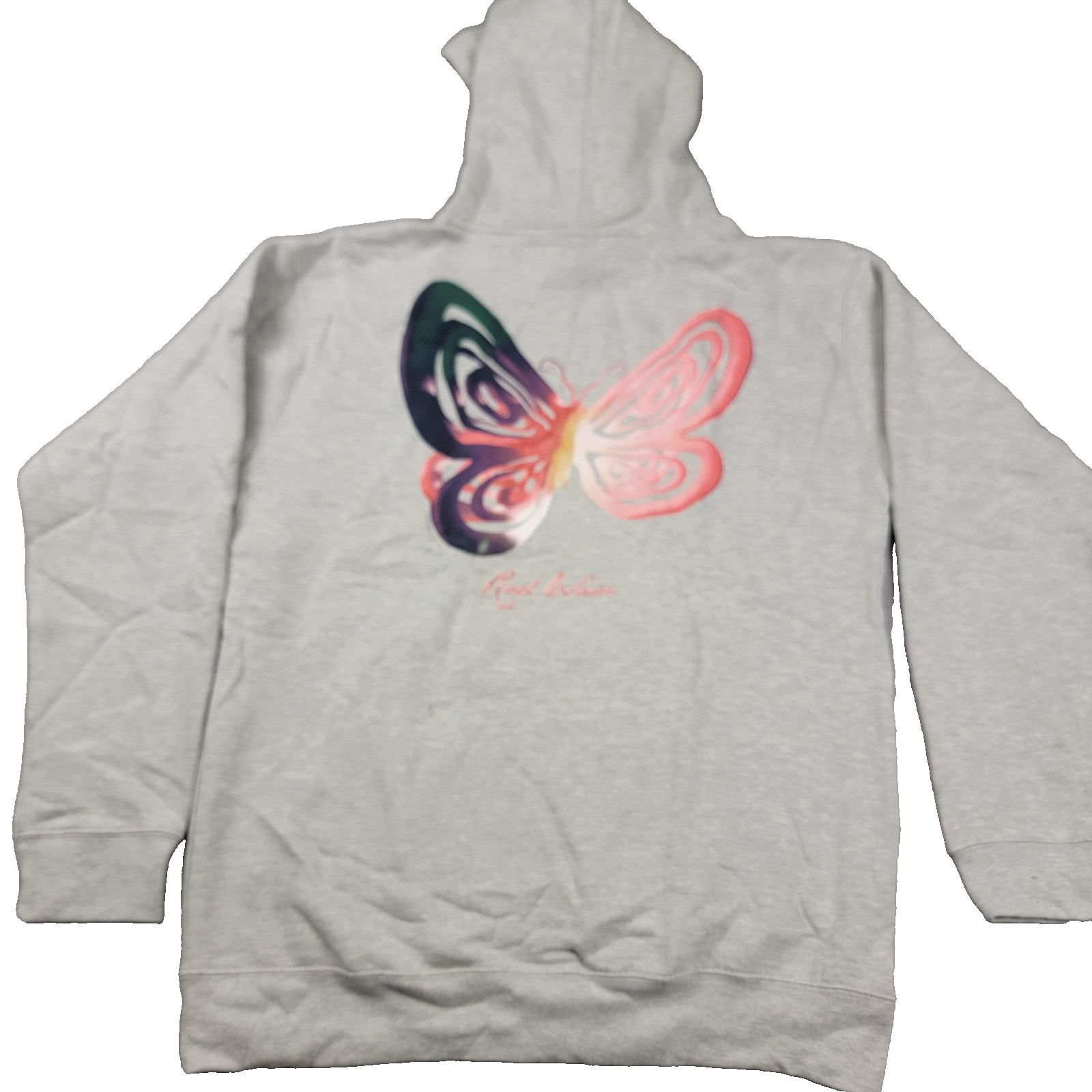 Rod Wave Beautiful Mind Hoodie Medium Gray Butterfly Graphic Rap Pullover