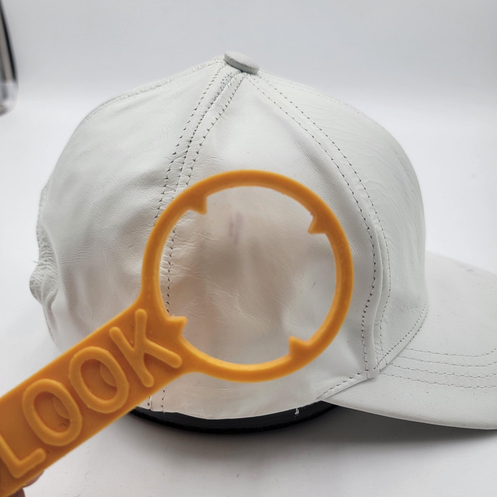 Genuine Leather Hat Cap Strap Back White USA Made One Size Mens Classic5