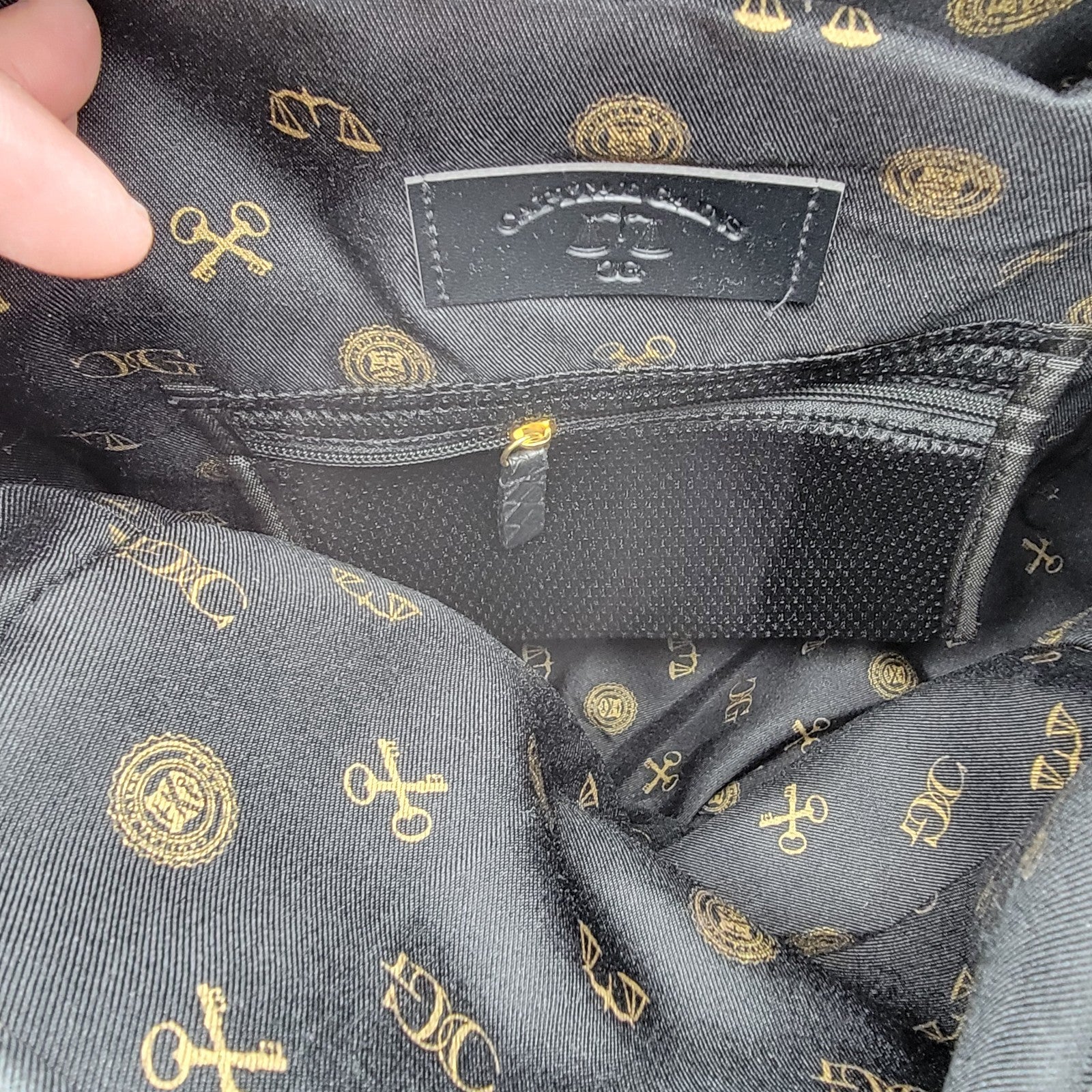 Capital Gains Black Woven Backpack + Strapback Hat Bundle NWT Gold Logo10