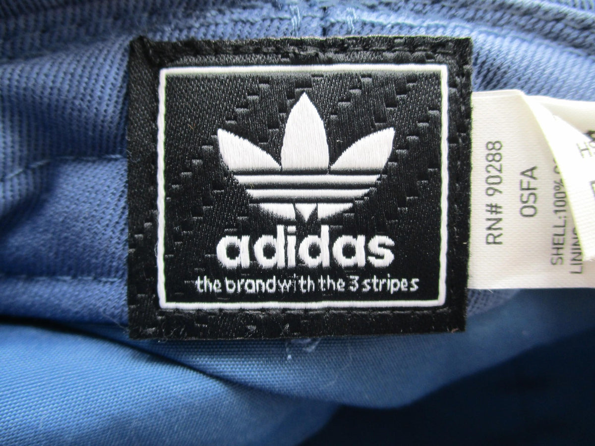 Adidas Hat Cap Bucket Mens One Size Blue Twill Trefoil Logo Casual Summer9
