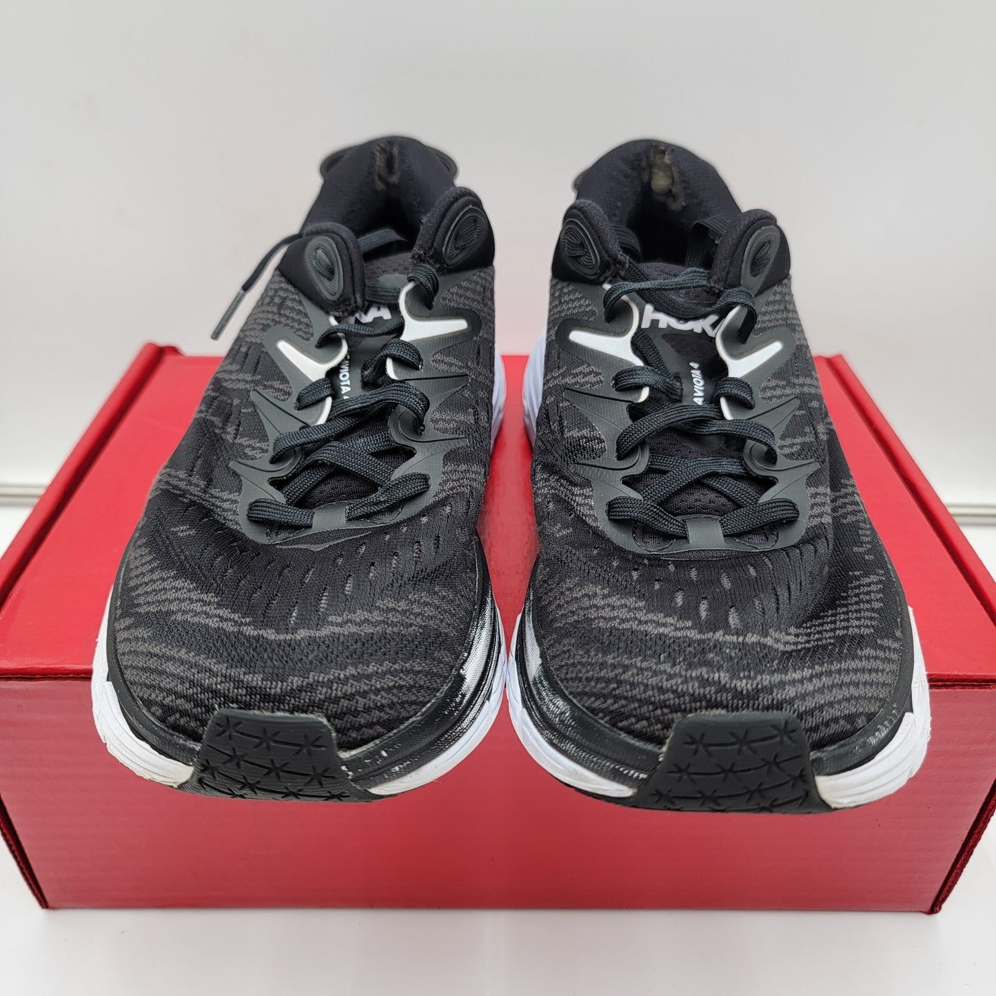 Hoka One One Gaviota 4 Wide Running Shoe Sneaker Black White Women's 9.5D