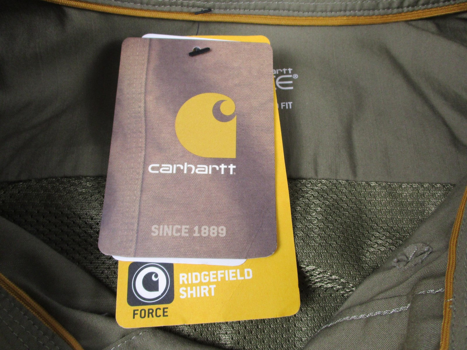 Carhartt Force Ridgefield Shirt Mens 3XL Green Long Sleeve Workwear