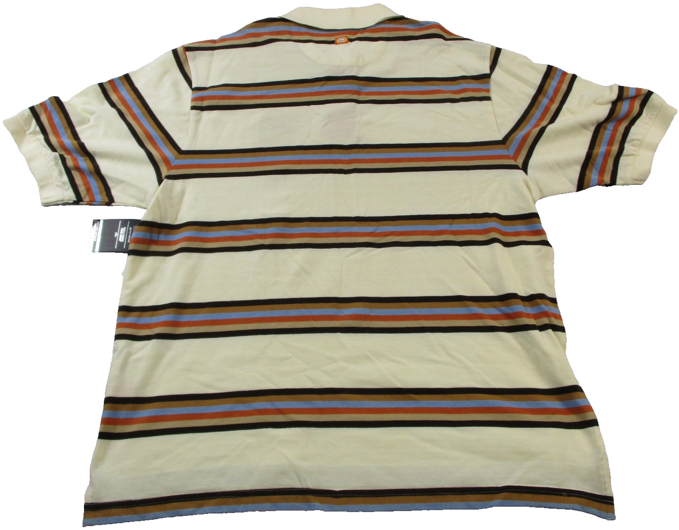 Ecko Unltd Hangin Out Polo Shirt Mens Large White Striped Short Sleeve Cotton1
