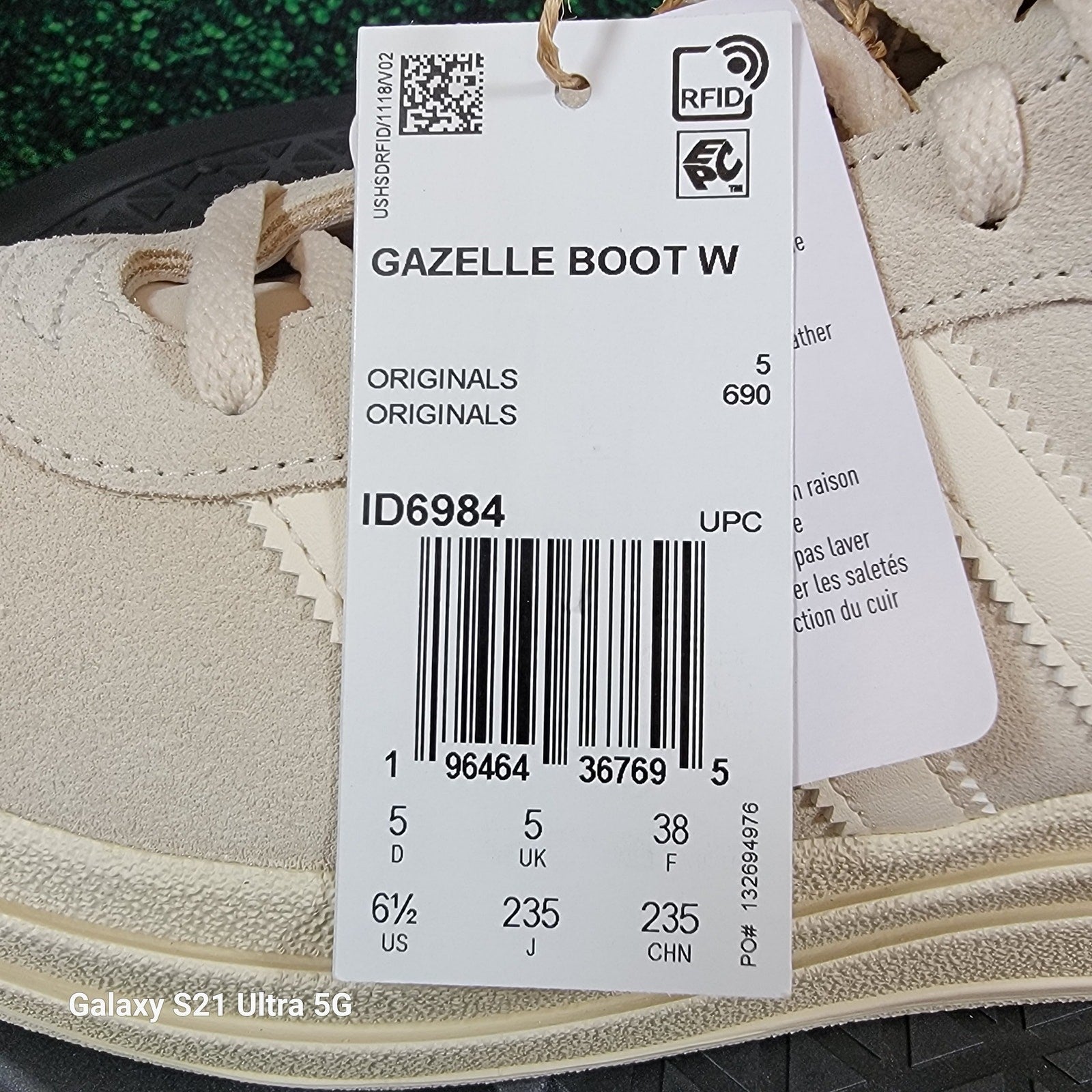 Adidas Originals Gazelle Boot Womens Sz 6.5 White ID698410