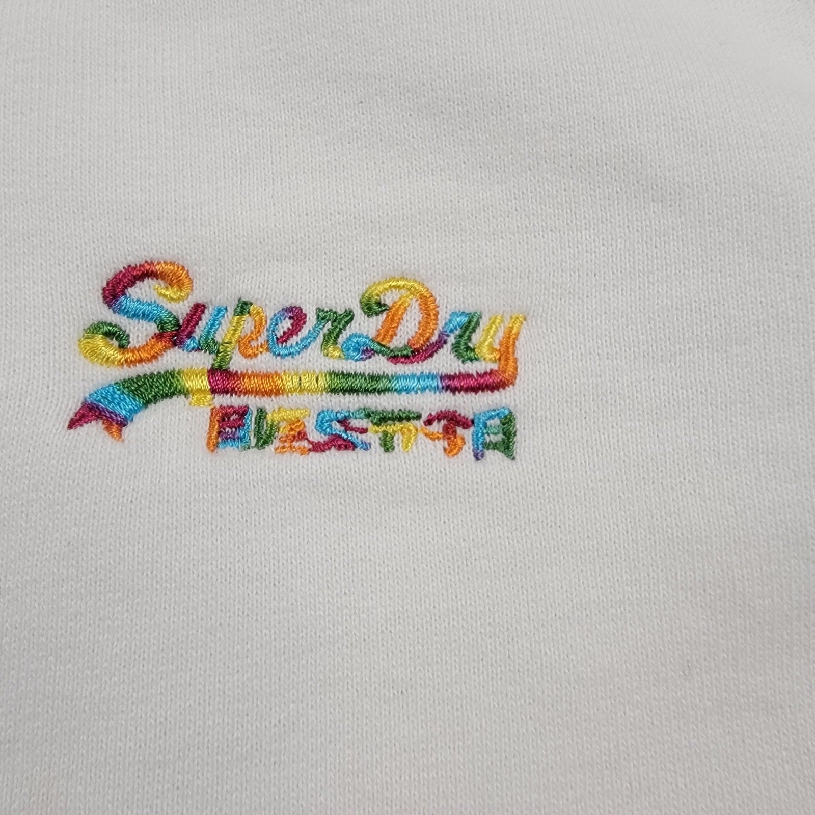 SuperDry Orange Label Hoodie White Sz S