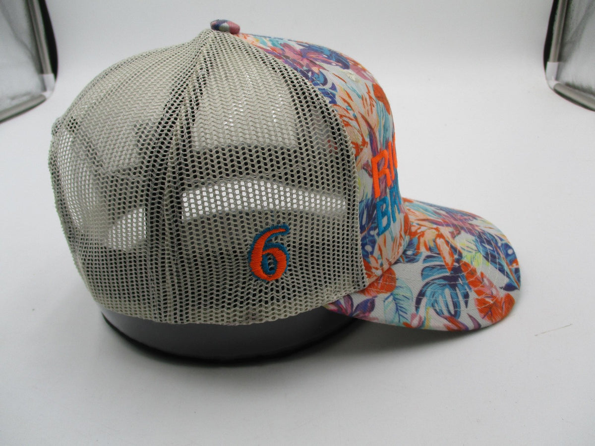 Crowns By Lids Hat Cap Snap Back Mens One Size Floral Rich Boy Broke Boy Trucker6