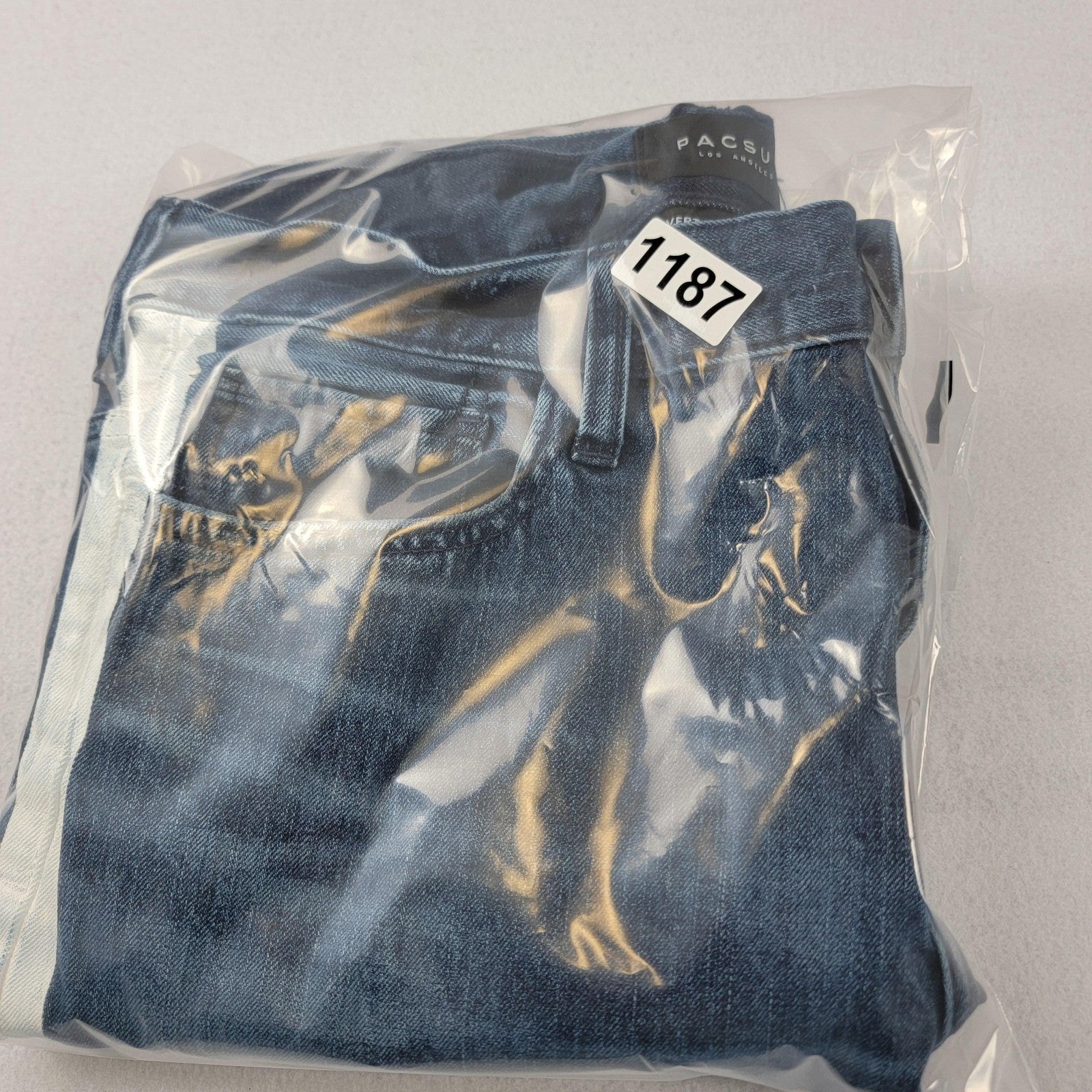 PacSun Jeans Mens 32x32 Blue Stacked Skinny Vertical Stretch 'Distressed'