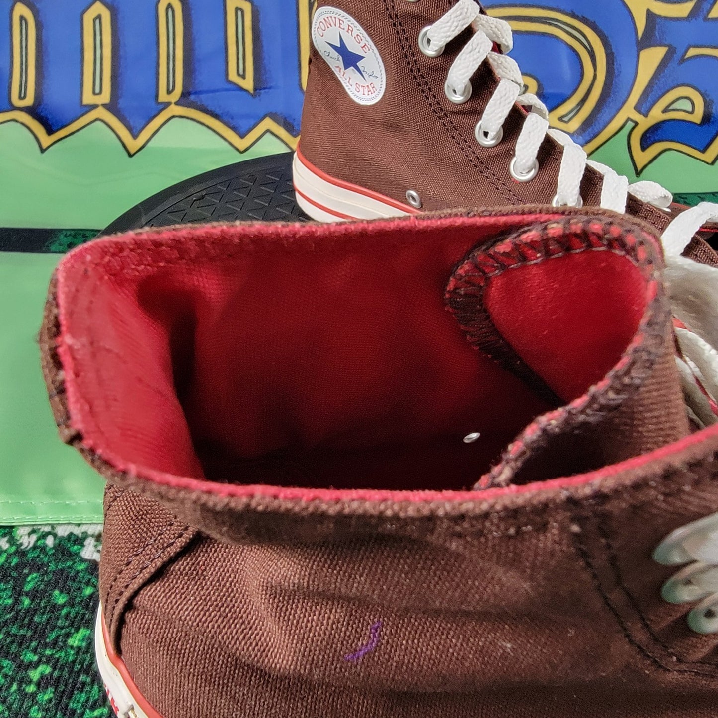 Converse Chuck Taylor All Star High Top Brown Red Men’s 8 Preowned