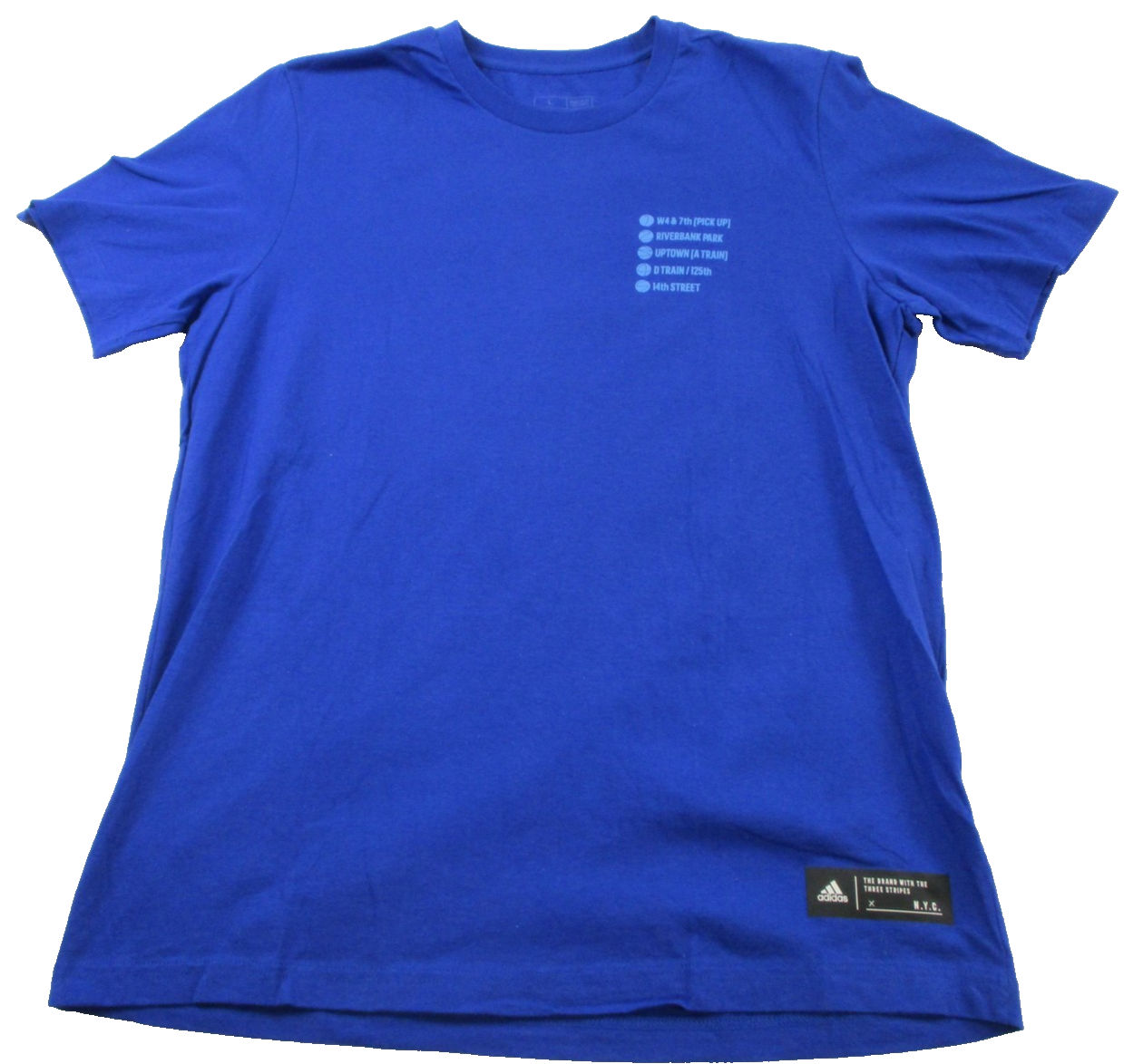 Adidas Shirt Mens Lg Royal Blue NYC Next Wave Basketball Subway Graphic Tee 13680