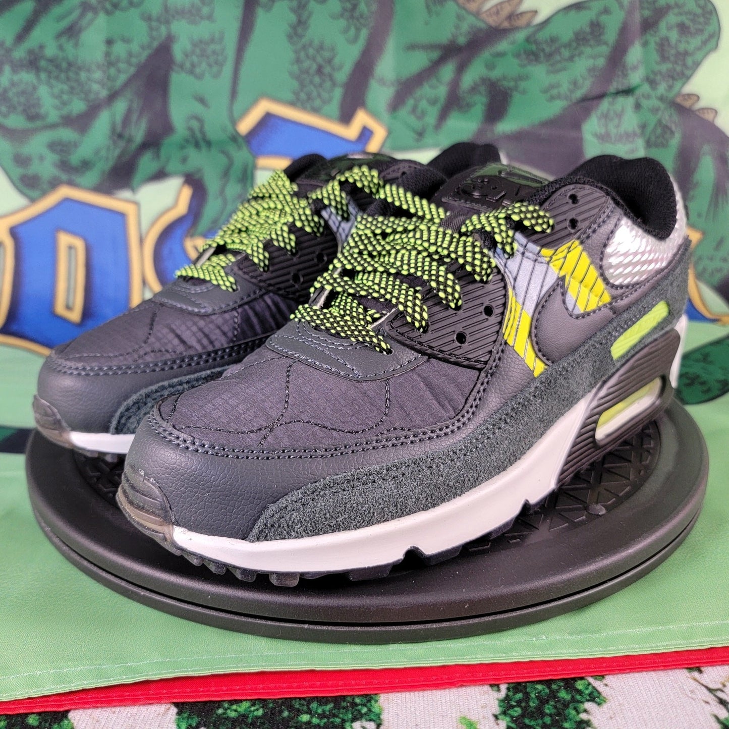 Nike AirMax 90 3M Pack Gray/Green Mens Sz 7 CZ2975-0020