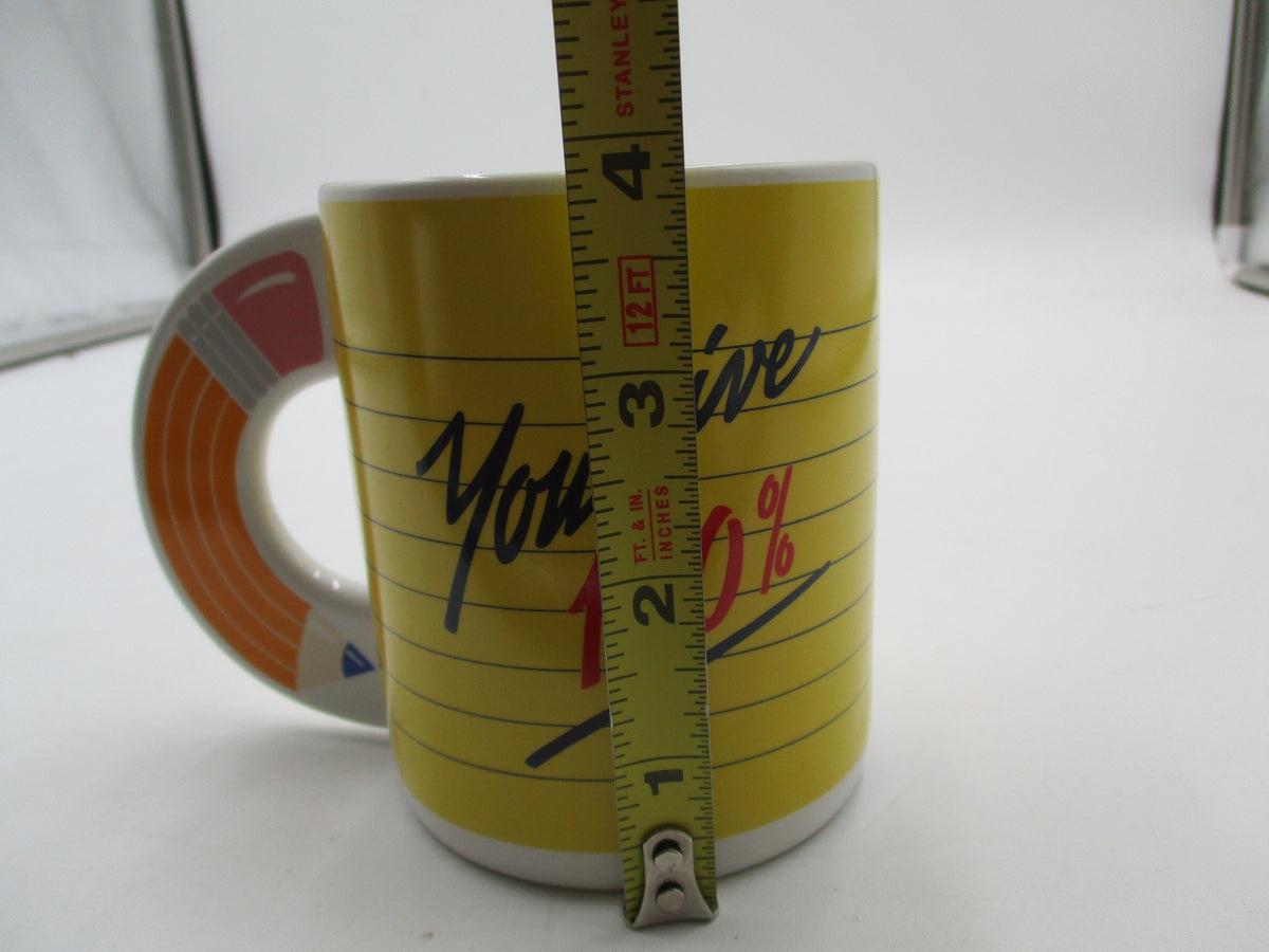 Avon Youre An A+ Teacher Coffee Mug Cup Yellow Pencil Handle Vintage Novelty5