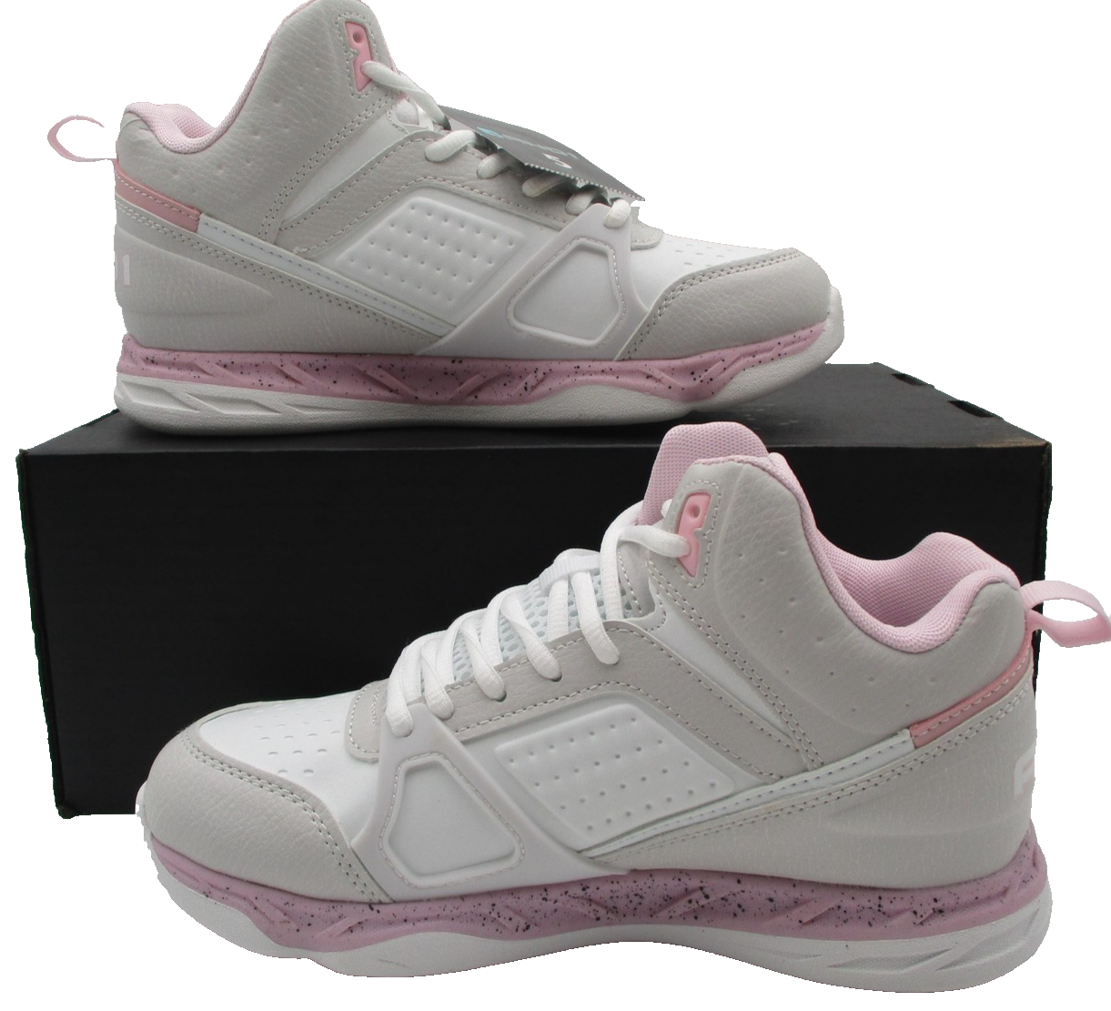 AND1 Shoes Kids Size 5 White Pink Basketball Sneakers Mid Top GGA143GX001 1A21