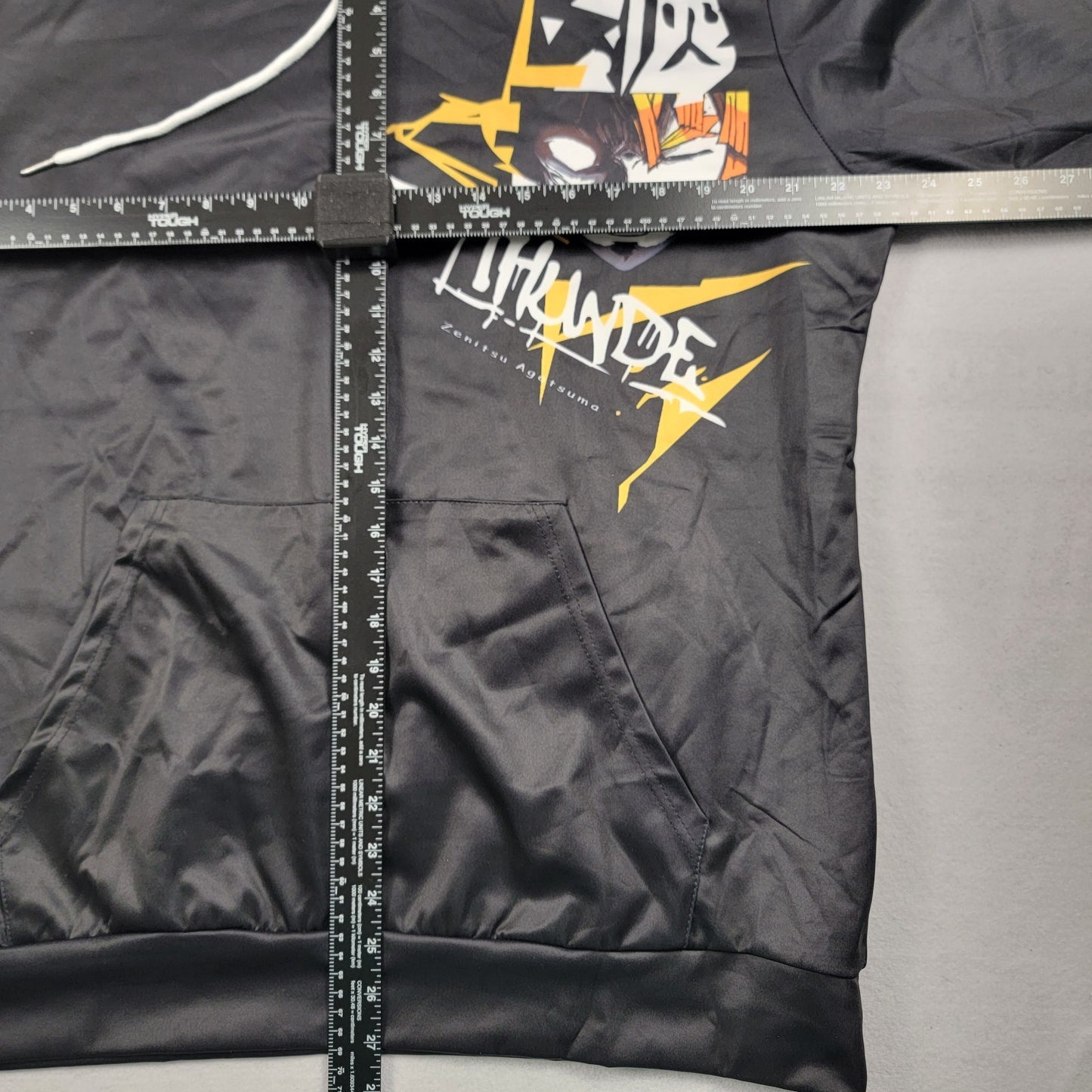 Zenitsu Agatsuma Thunder Hoodie Demon Slayer Anime Graphic Pullover XL Black 7114