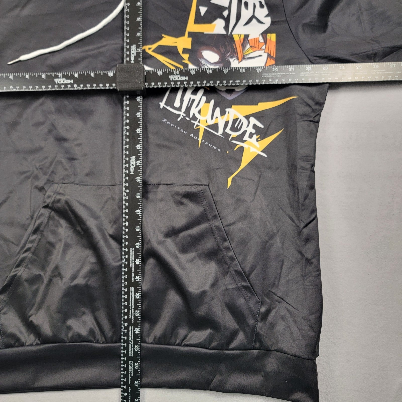 Zenitsu Agatsuma Thunder Hoodie Demon Slayer Anime Graphic Pullover XL Black 7114