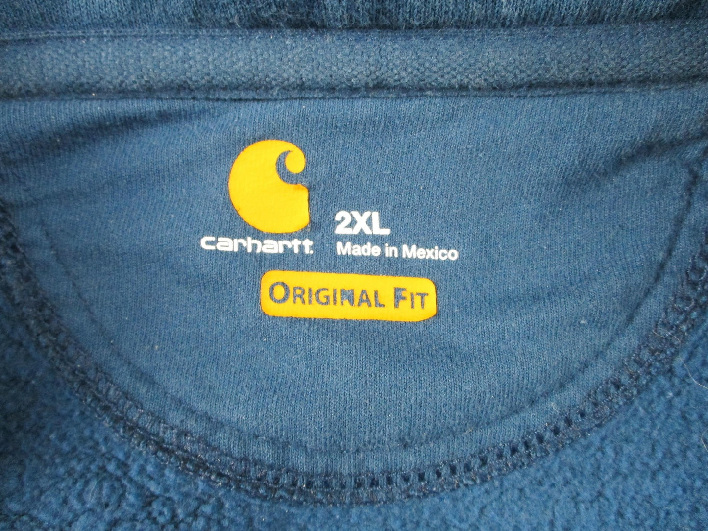 Carhartt Sweatshirt Mens 2XL Blue Full Zip Fleece Original Fit Logo Workwear2