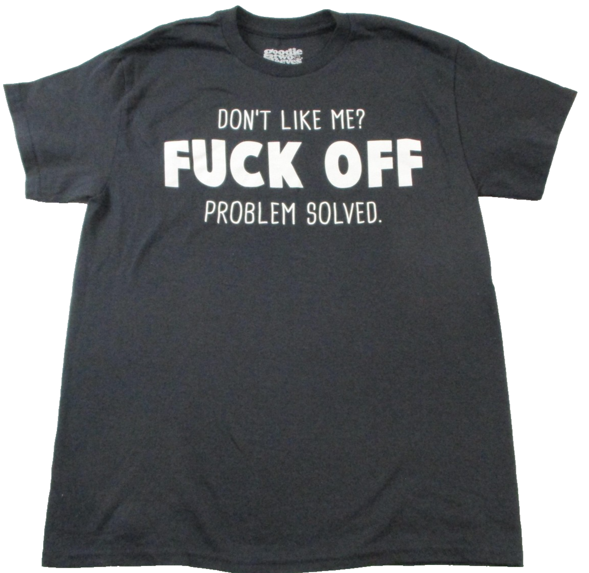 Goodie Two Sleeves Shirt Men Medium Black F**k Off Slogan Graphic Tee Funny 15120