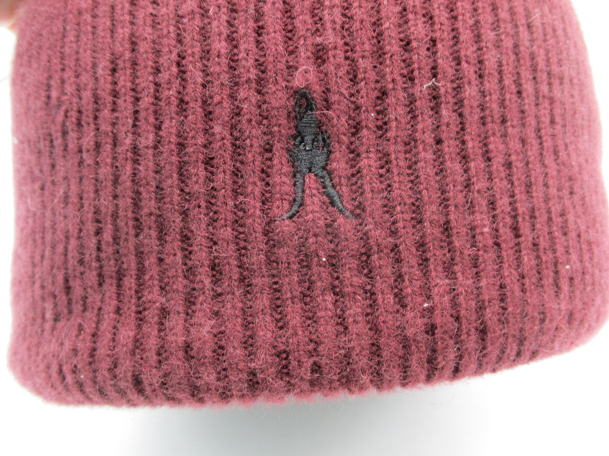 All Saints Red Hat Cap Beanie Knit Men One Size Ribbed Solid Winter Stretch Warm1