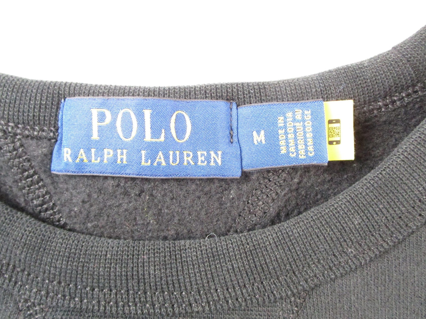 Polo Ralph Lauren Sweatshirt Mens Medium Black Fleece Pullover Crewneck Logo16212