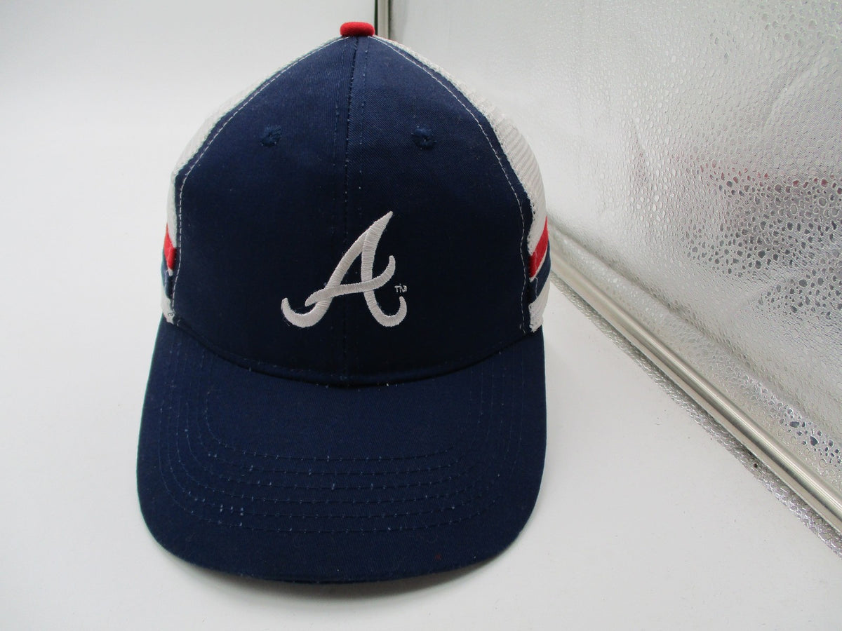 Atlanta Braves Hat Cap Snap Back One Size Blue MLB Baseball Mens Mesh Trucker0