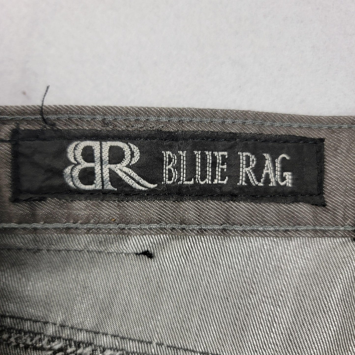 Blue Rag Jeans Mens 36x32 Gray Straight Leg Denim Pants Contrast Stitching