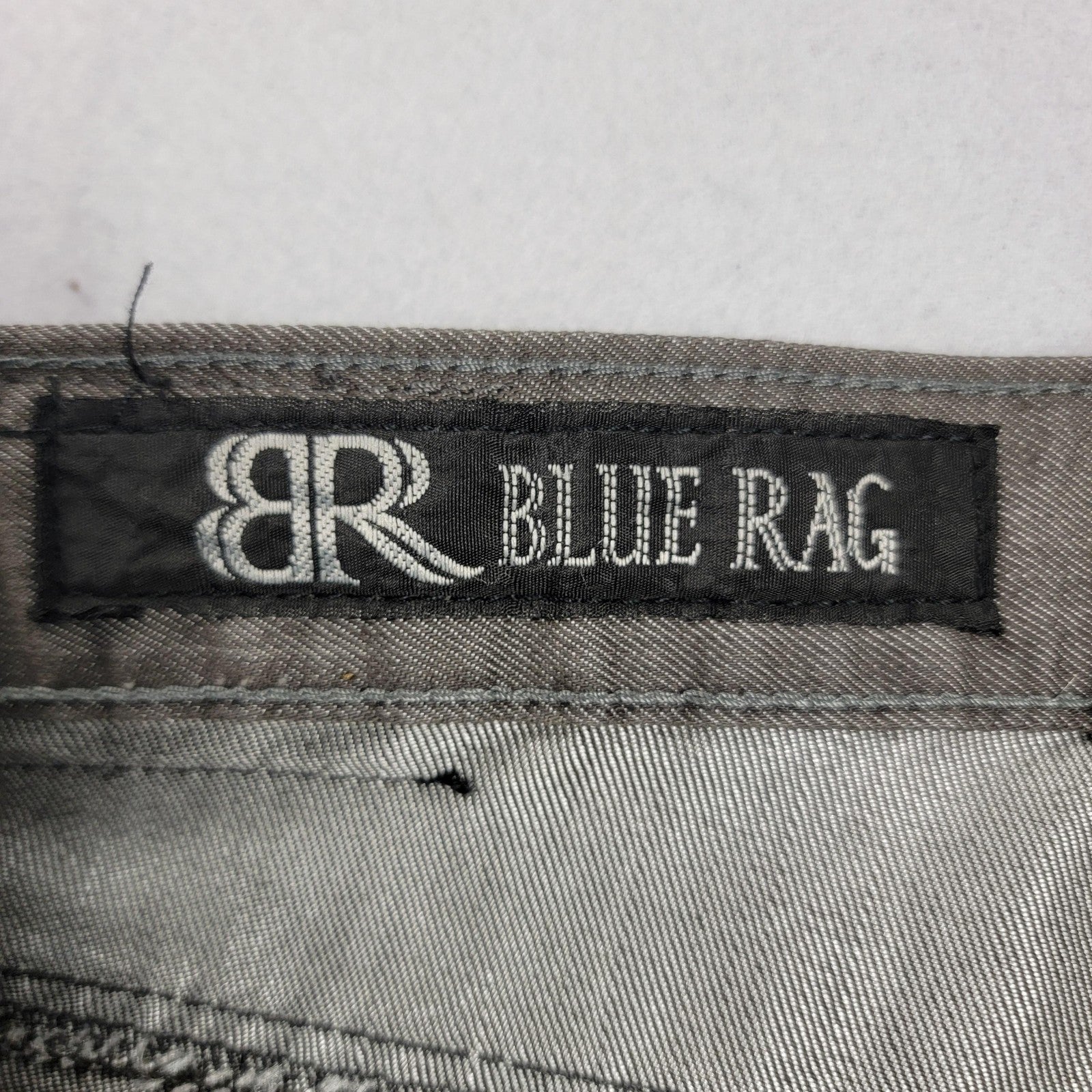 Blue Rag Jeans Mens 36x32 Gray Straight Leg Denim Pants Contrast Stitching