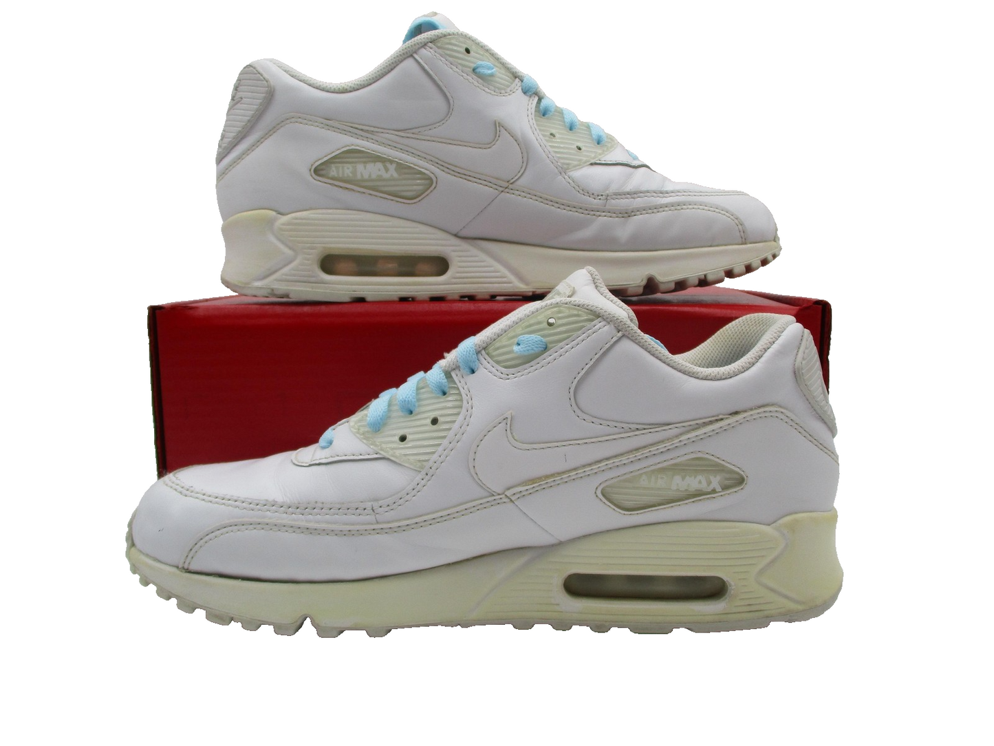 Nike Air Max 90 Shoes Mens Size 11.5 White Leather Classic Retro 302519113 1D72