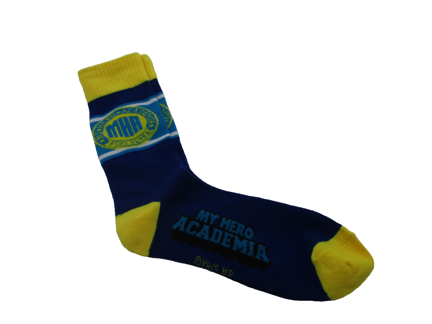 3 Pairs of My Hero Academia Crew Socks Blue Yellow Anime UA Hero Academy Logo0