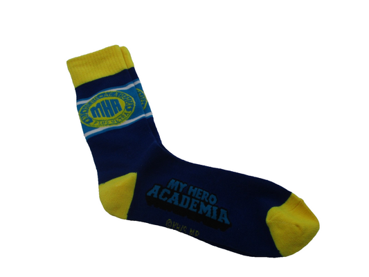 3 Pairs of My Hero Academia Crew Socks Blue Yellow Anime UA Hero Academy Logo0