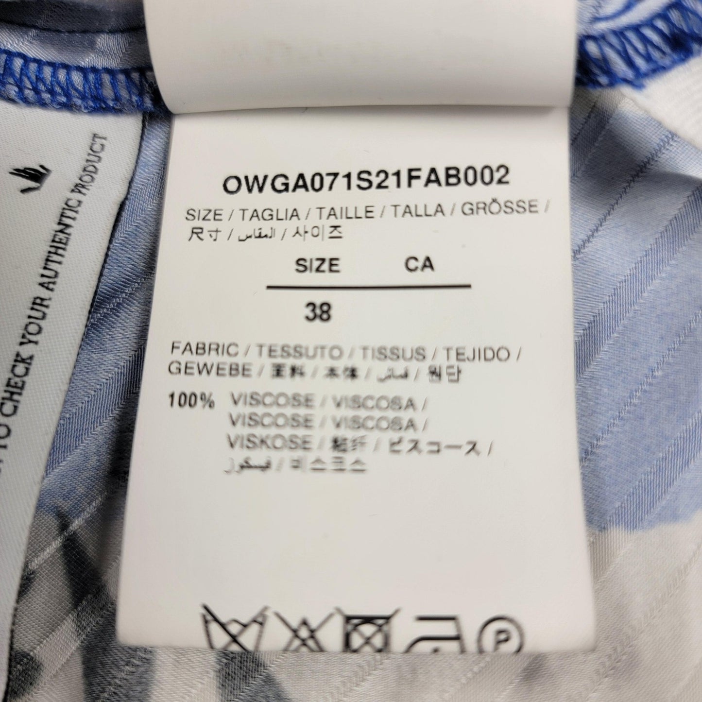 OffWhite Shirt Unisex 38 Floral Striped Made Italy Virgil Abloh Designer